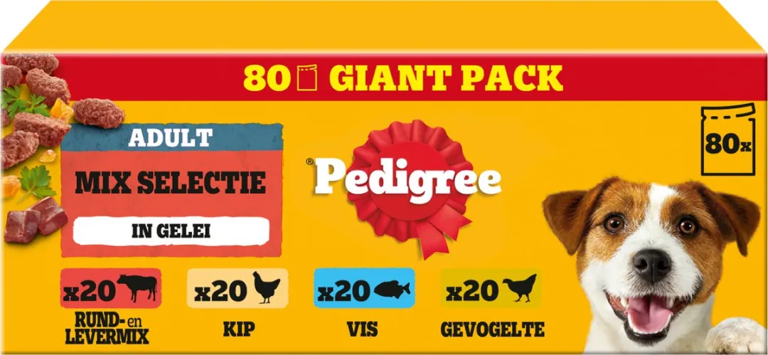 Pedigree Mix Selectie in Gelei Hondenvoer - 80x100g