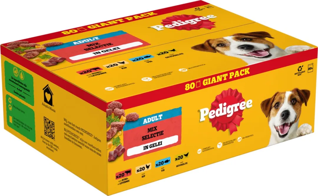 Pedigree Mix Selectie in Gelei Hondenvoer - 80x100g
