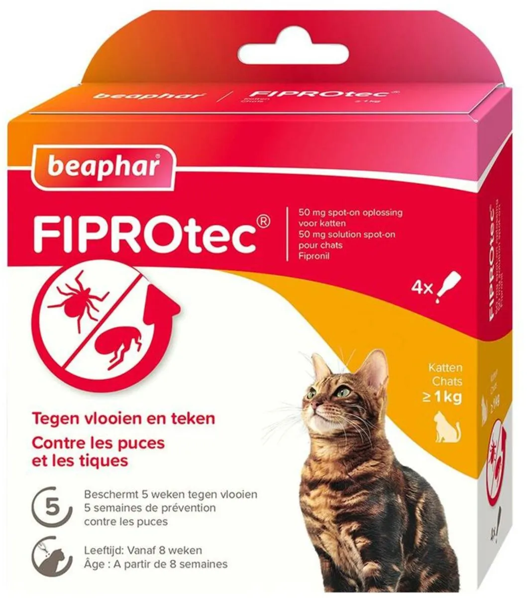 Beaphar Fiprotec Anti Vlooiendruppels Kat - 8 Stuks