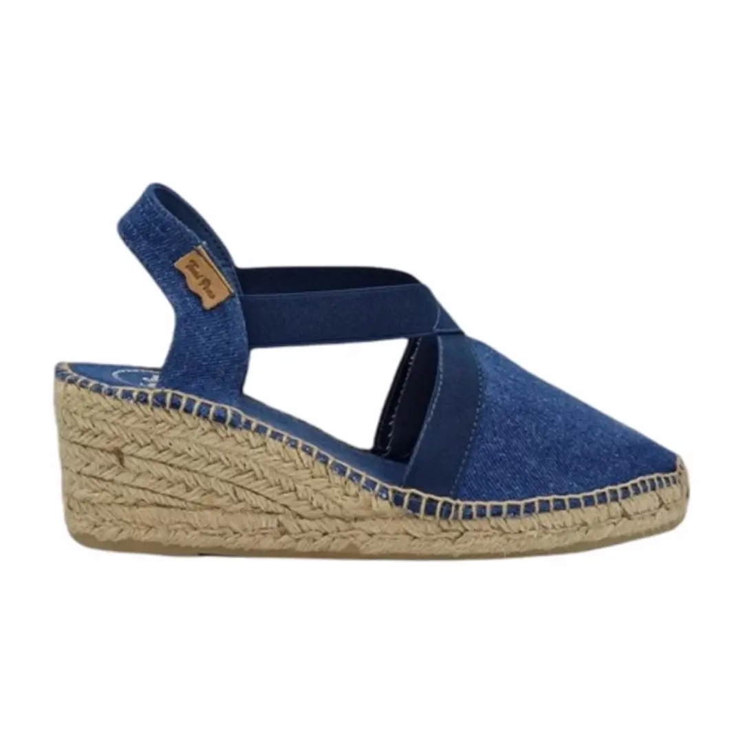 Veganistische espadrille met middelhoge sleehak