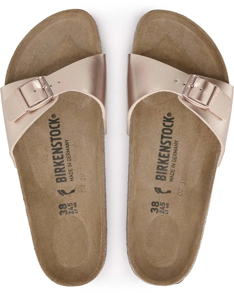 Birkenstock Madrid Slides Dames - Roze Metallic - 38 - afbeelding 3 van 6