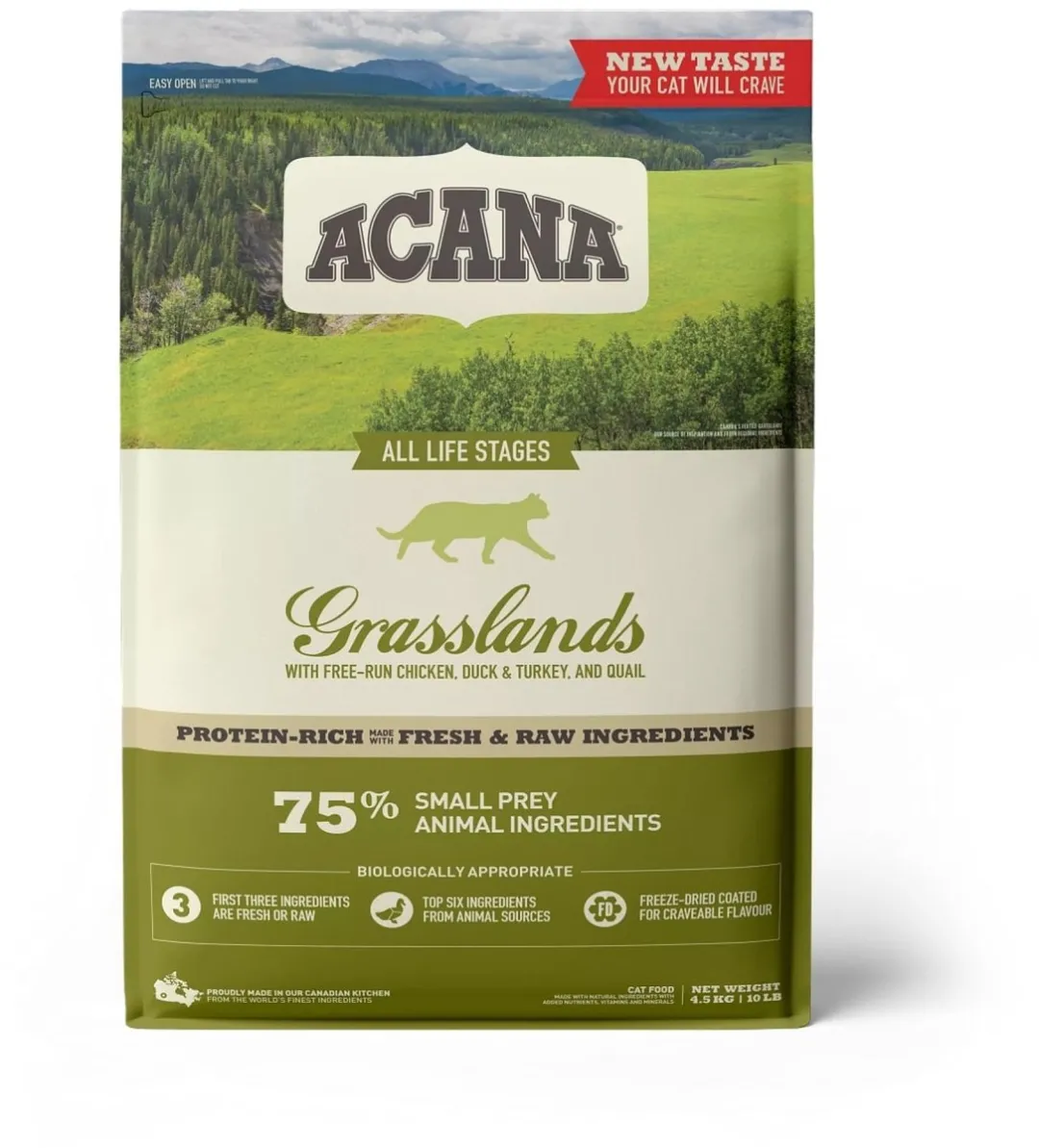 Acana Cat Grasslands Lam & Eend & Witvis Kattenvoer 4.5kg