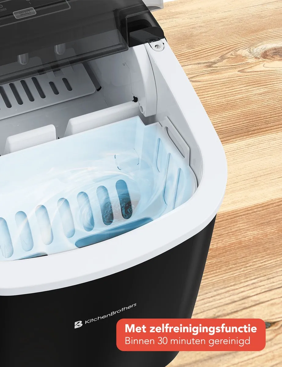 KitchenBrothers KB757 IJsblokjesmachine 12kg/24u - Zwart