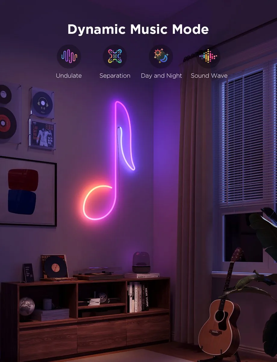 Govee Neon Rope Light 2S Black - 4m