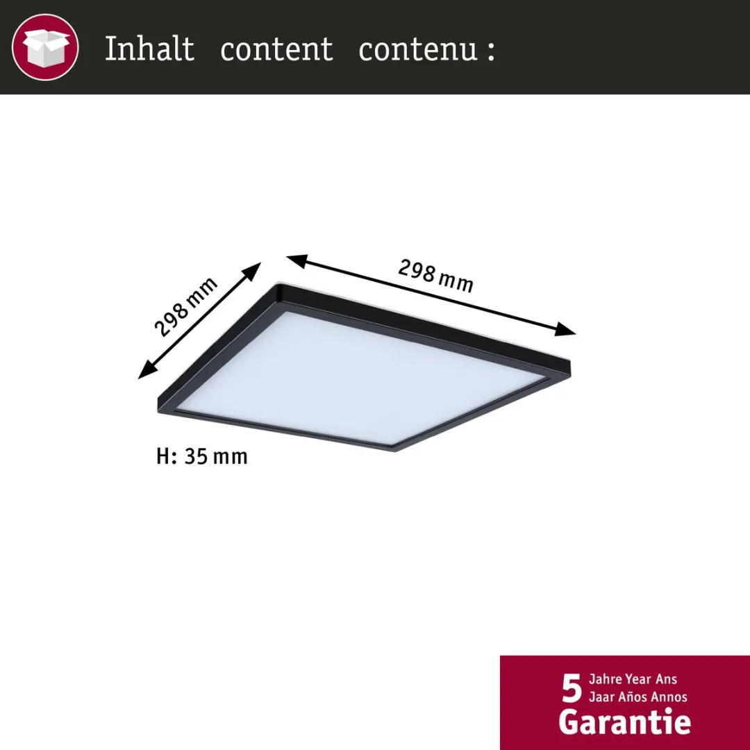 Paulmann Atria Shine LED-paneel 298x298mm 15,7W 2100lm Zwart