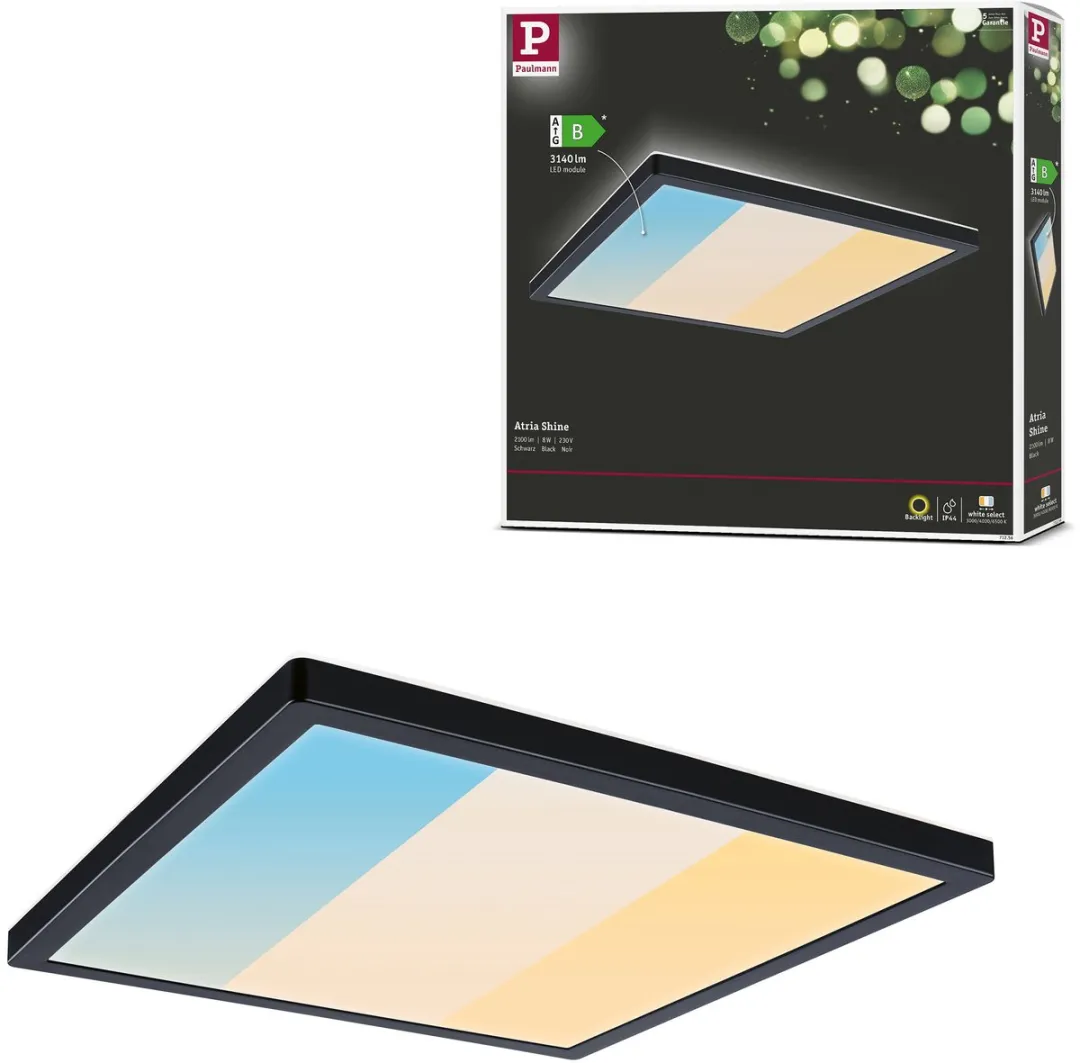 Paulmann Atria Shine LED-paneel 298x298mm 15,7W 2100lm Zwart