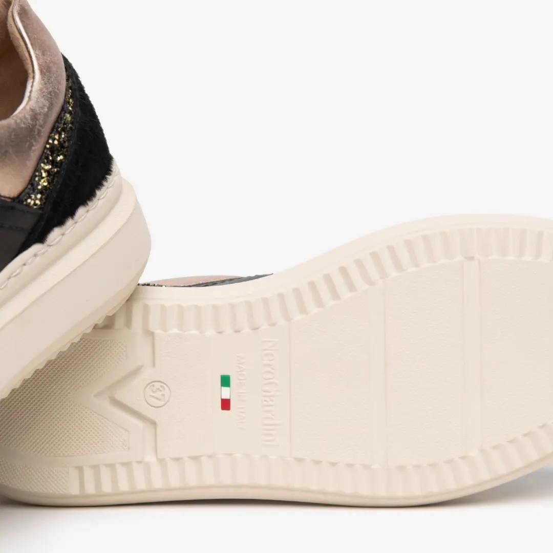 Sneaker Nerogiardini Handschoen T.Patty T.Glitter Gr.Top Sab Lunare Tortora
