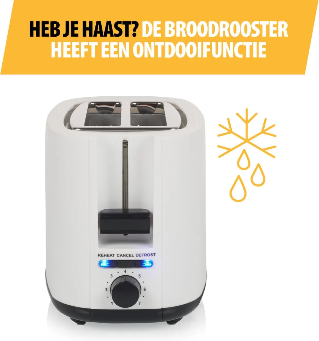 Tristar BR-1055 Broodrooster 750W - 2 Sleuven - Wit