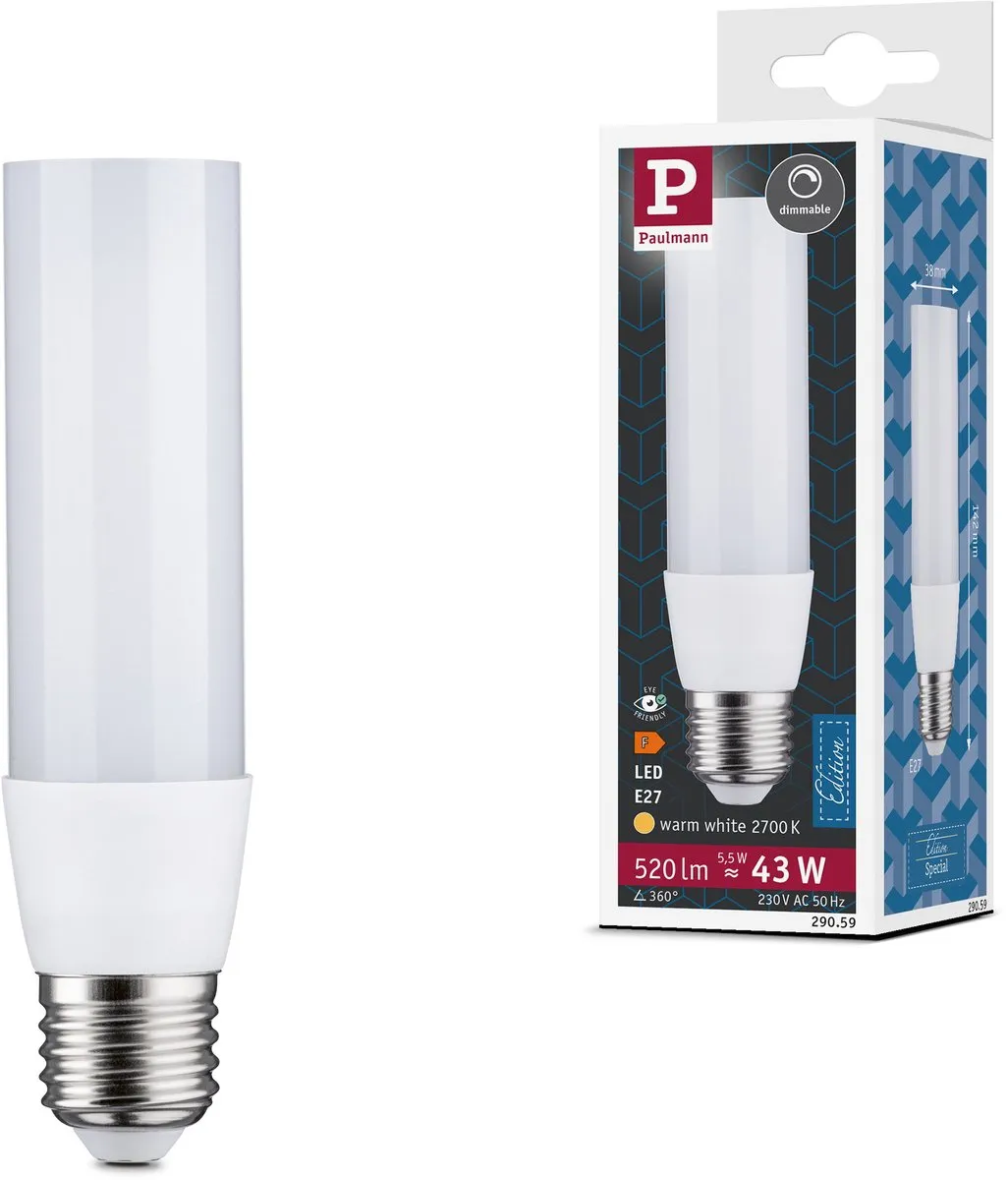 Paulmann LED Deco Pipe E27 520lm 5,5W 2700K - Mat