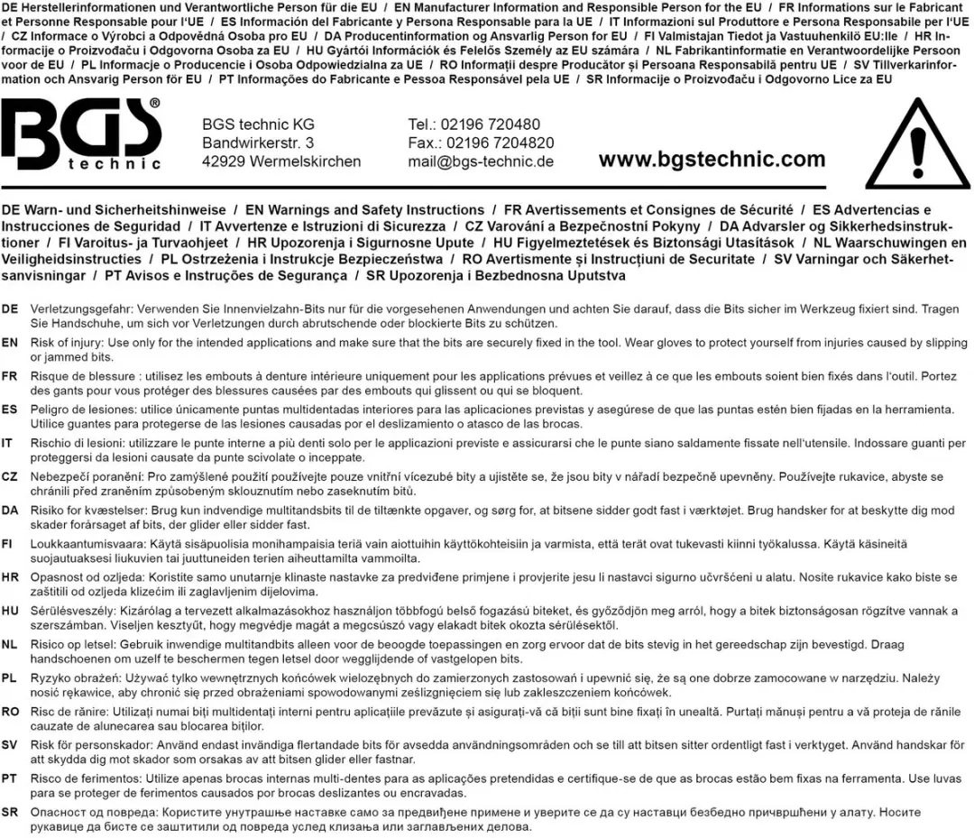 BGS technic Dopsleutelbit 1/4 inch XZN M8