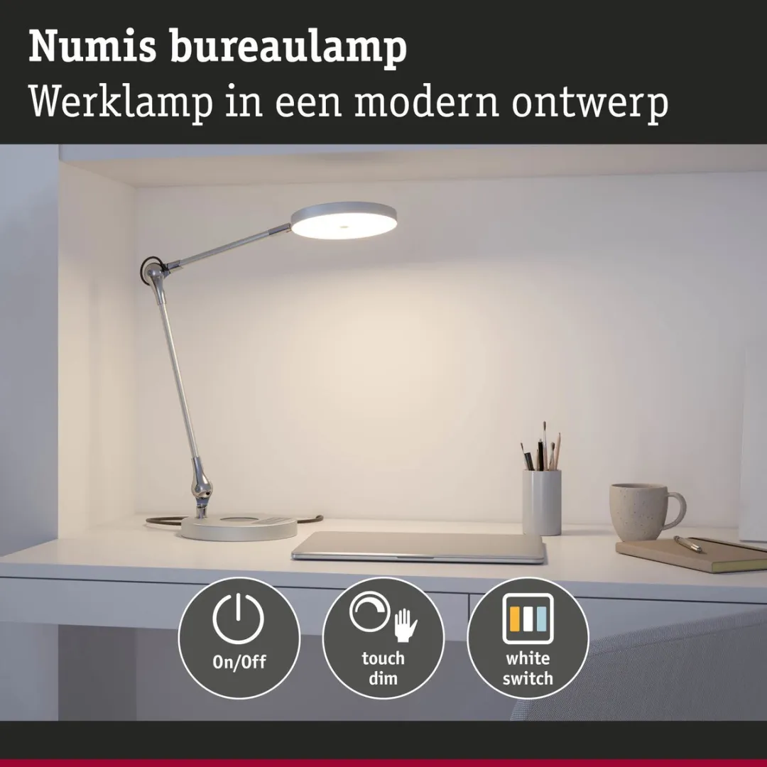 Paulmann LED Bureaulamp Numis 1000lm 11W - Zilver