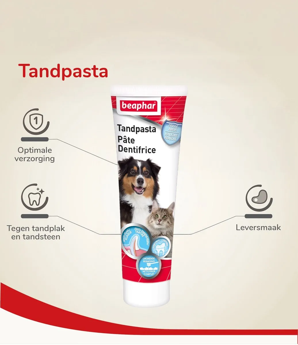 Beaphar Tandpasta Hond/Kat 100g - Leversmaak
