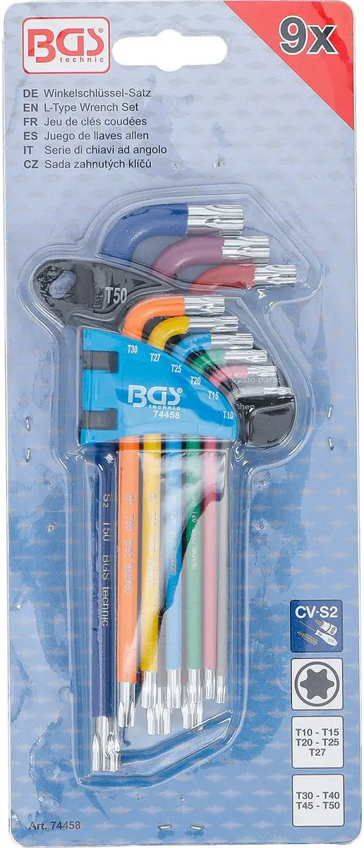BGS technic Torx L-sleutelset T10-T50 - 9-delig - afbeelding 3 van 4