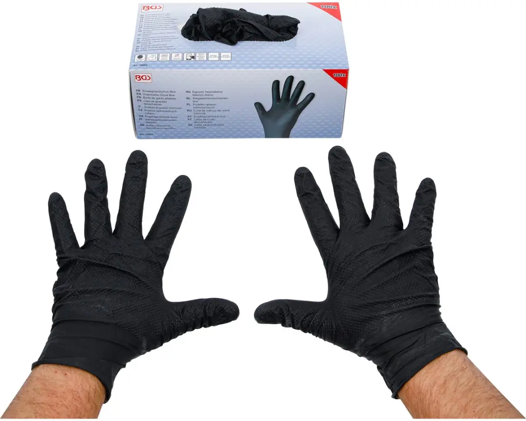 BGS technic Nitril Wegwerphandschoenen - Maat L - 100 stuks - afbeelding 6 van 6