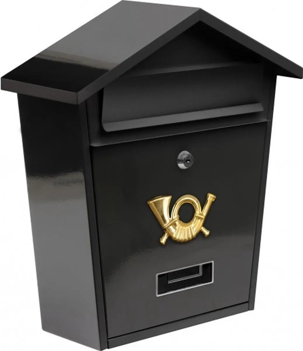 Vorel Brievenbus Zwart met Slot
