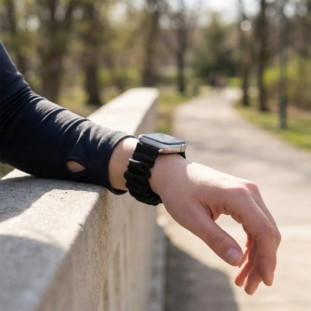 NUVEX Zwart Elastisch Smartwatchband - One Size - Apple Watch 38-42mm