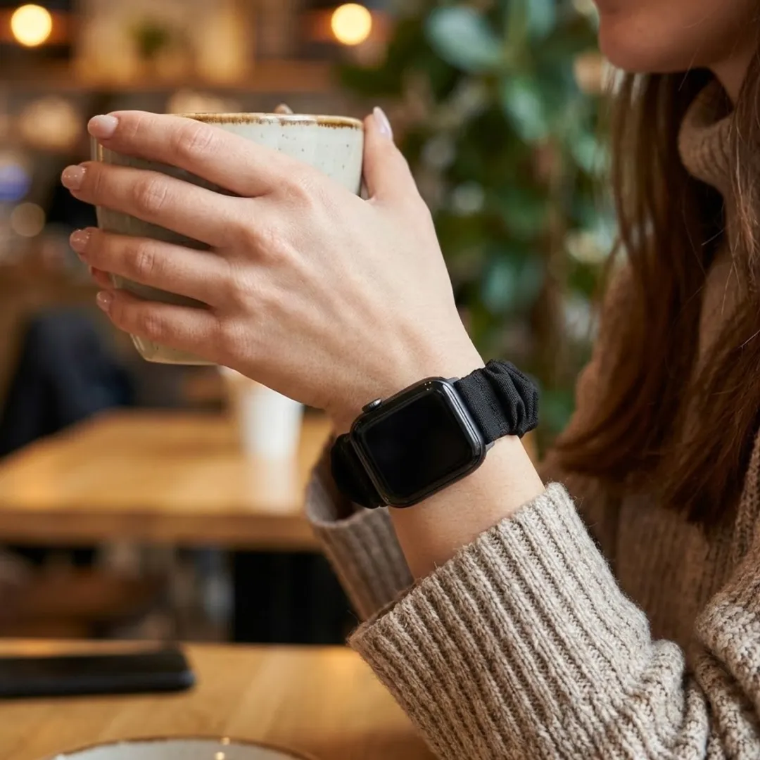 NUVEX Zwart Elastisch Smartwatchband - One Size - Apple Watch 38-42mm