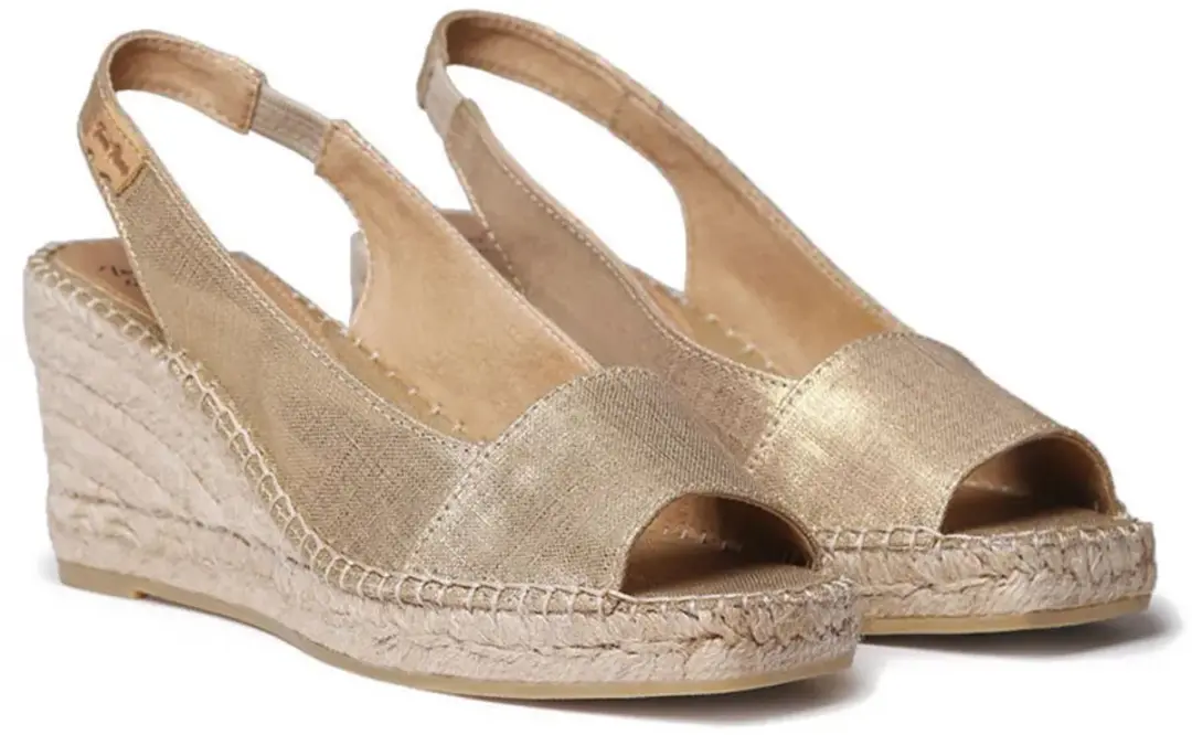 Toni Pons Fiore Esparto Sleehak Sandalen Goud EU 40 Vrouw