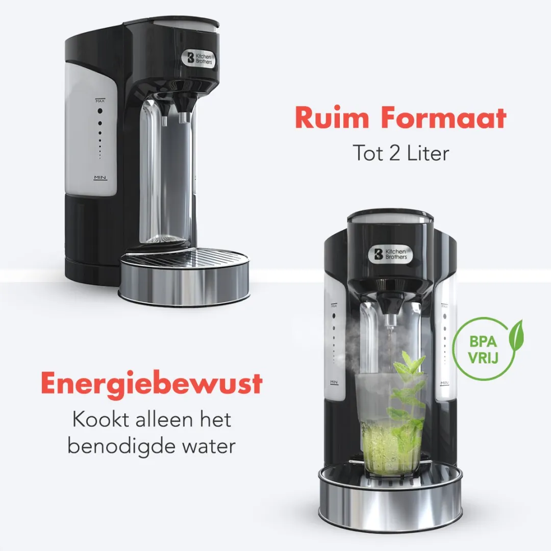 KitchenBrothers Heetwaterdispenser 3000W - 2L - Zwart