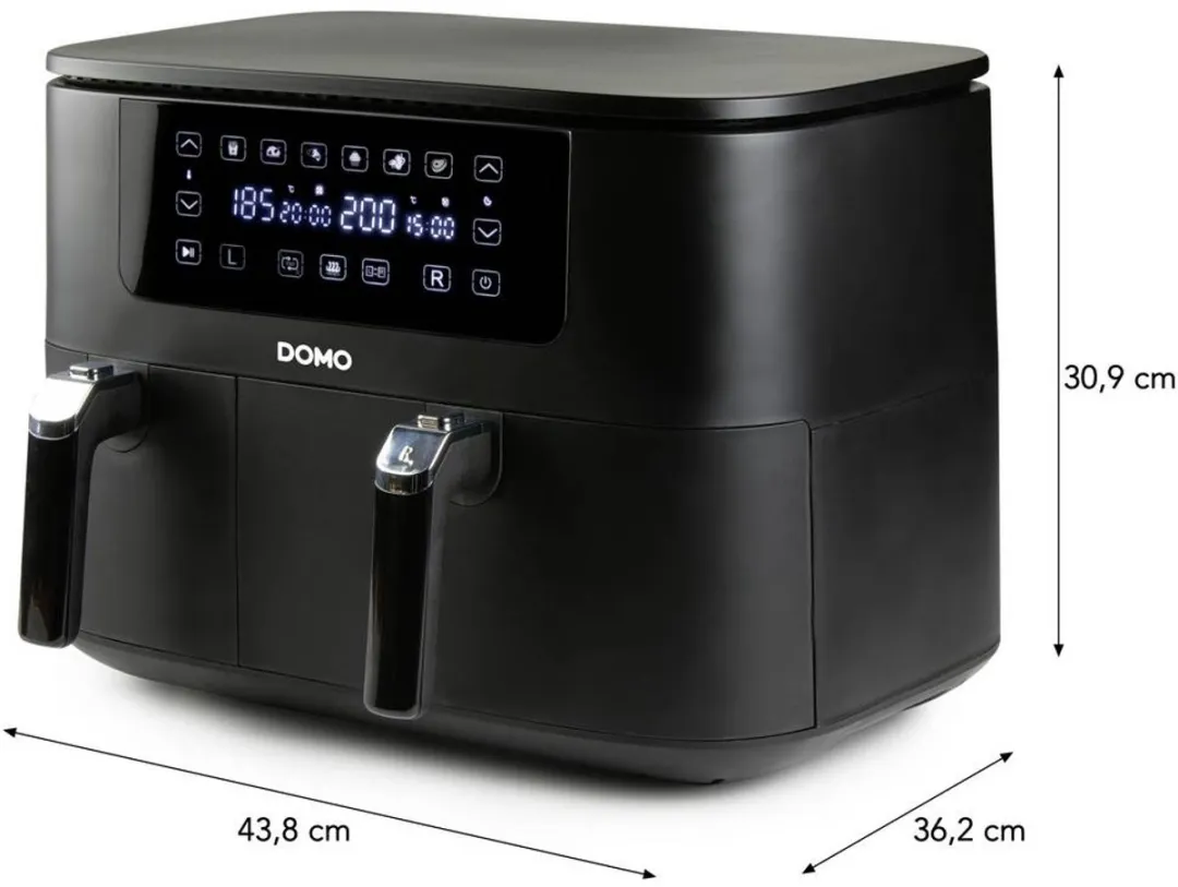 Domo DO546FR Airfryer Double Fry Zone 9L - 2850W - Zwart - afbeelding 6 van 6