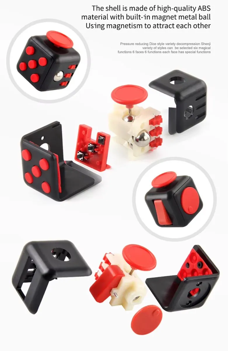 RedParrot Mini Fidget Cube Speelgoed - Puzzelkubusbal