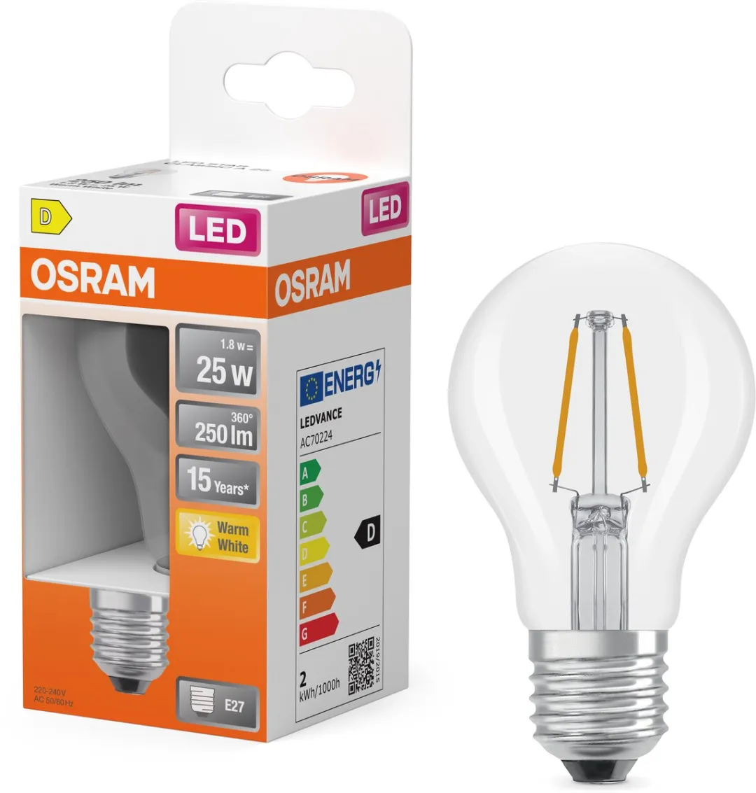 Osram LED-lamp A25 Stervorm 1,8W E27 - 250lm Warm wit