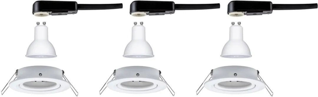 Paulmann Nova LED Inbouwlamp Basisset 3x6,5W 460lm 2700K - 84mm Wit mat - afbeelding 6 van 6