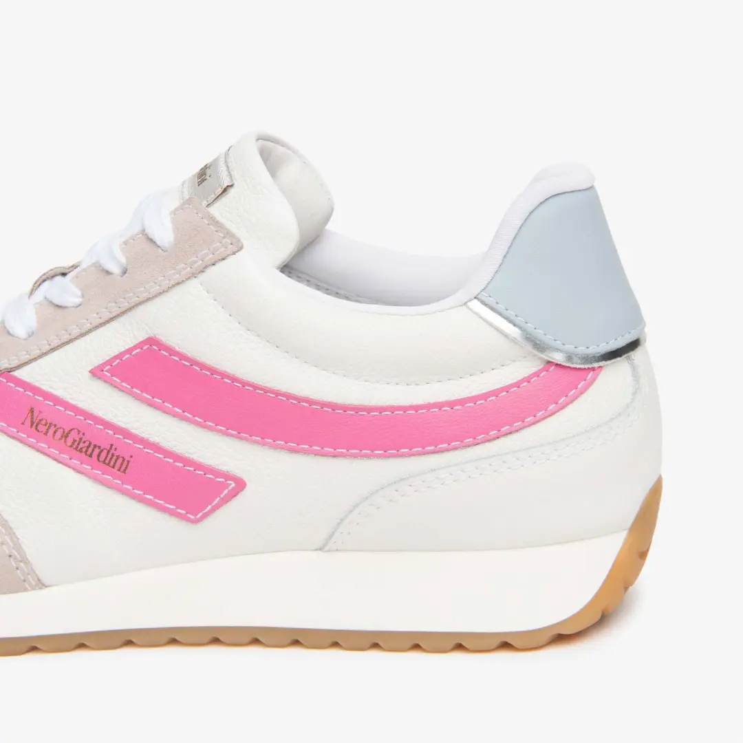Sneakers Nerogiardini Velour Femme Dollarino Bianco Nappa Pandora Ibis P