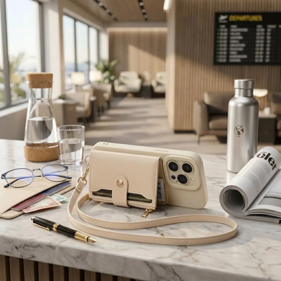 NUVEX iPhone 15 Pro Max Hoesje met Portemonnee - Beige