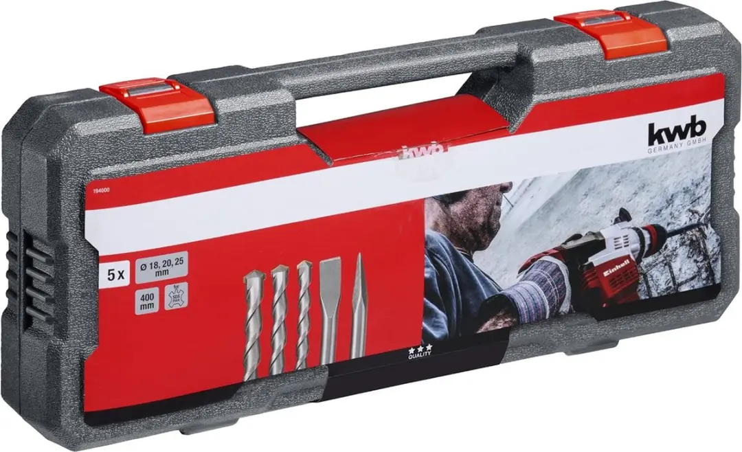 KWB 194000 SDS-Max Beitelset 5-delig - 400mm - afbeelding 6 van 6