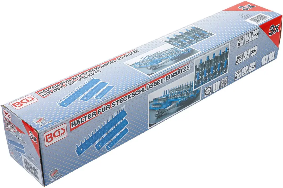 BGS 67158 Doppenhouder Set van 3 - Blauw - afbeelding 2 van 2