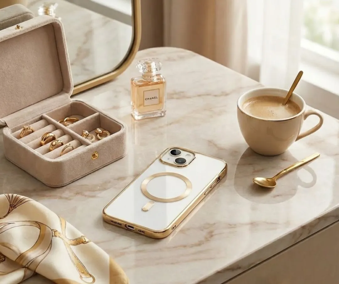 NUVEX iPhone 14 Plus Hoesje - Goud - MagSafe