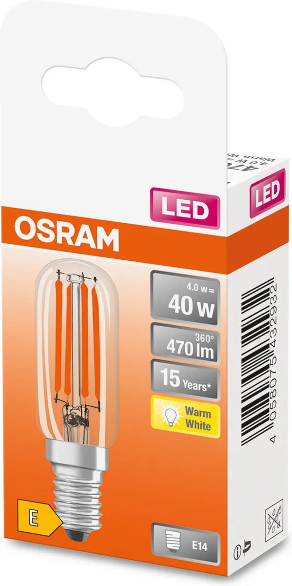 Osram LED Koelkastlampje E14 4,2W 470lm Warm Wit - Helder