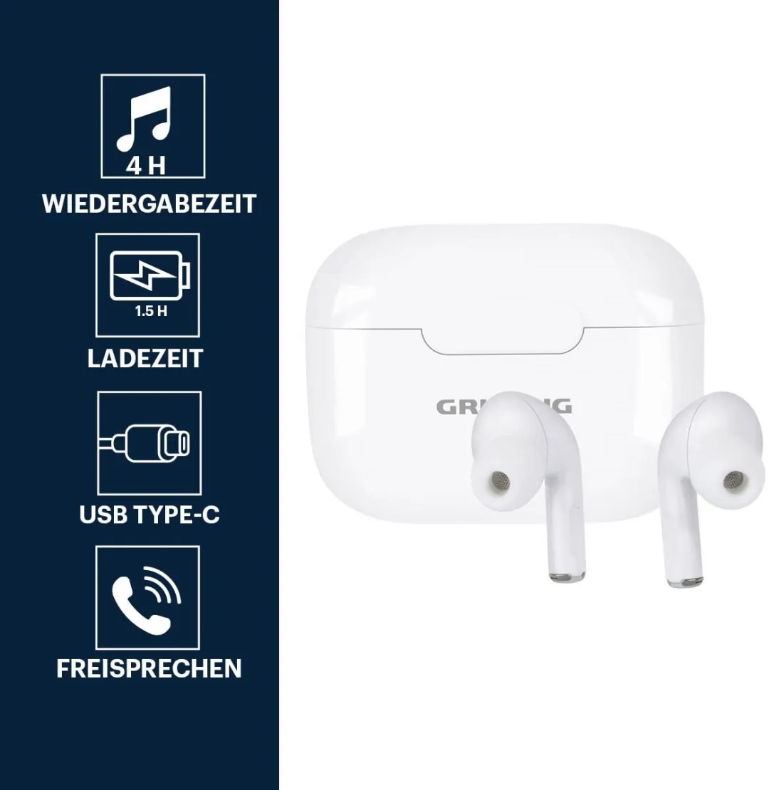 Grundig MEGREL5680/0033 Draadloze Oordopjes - Wit - afbeelding 6 van 6
