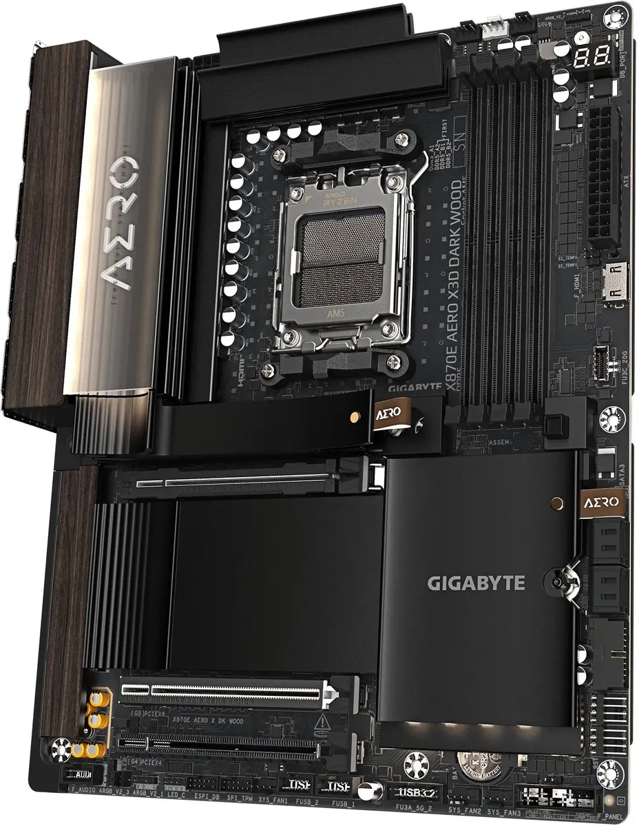 GIGABYTE X870E AERO X3D DARK WOOD Moederbord - Zwart - afbeelding 6 van 6