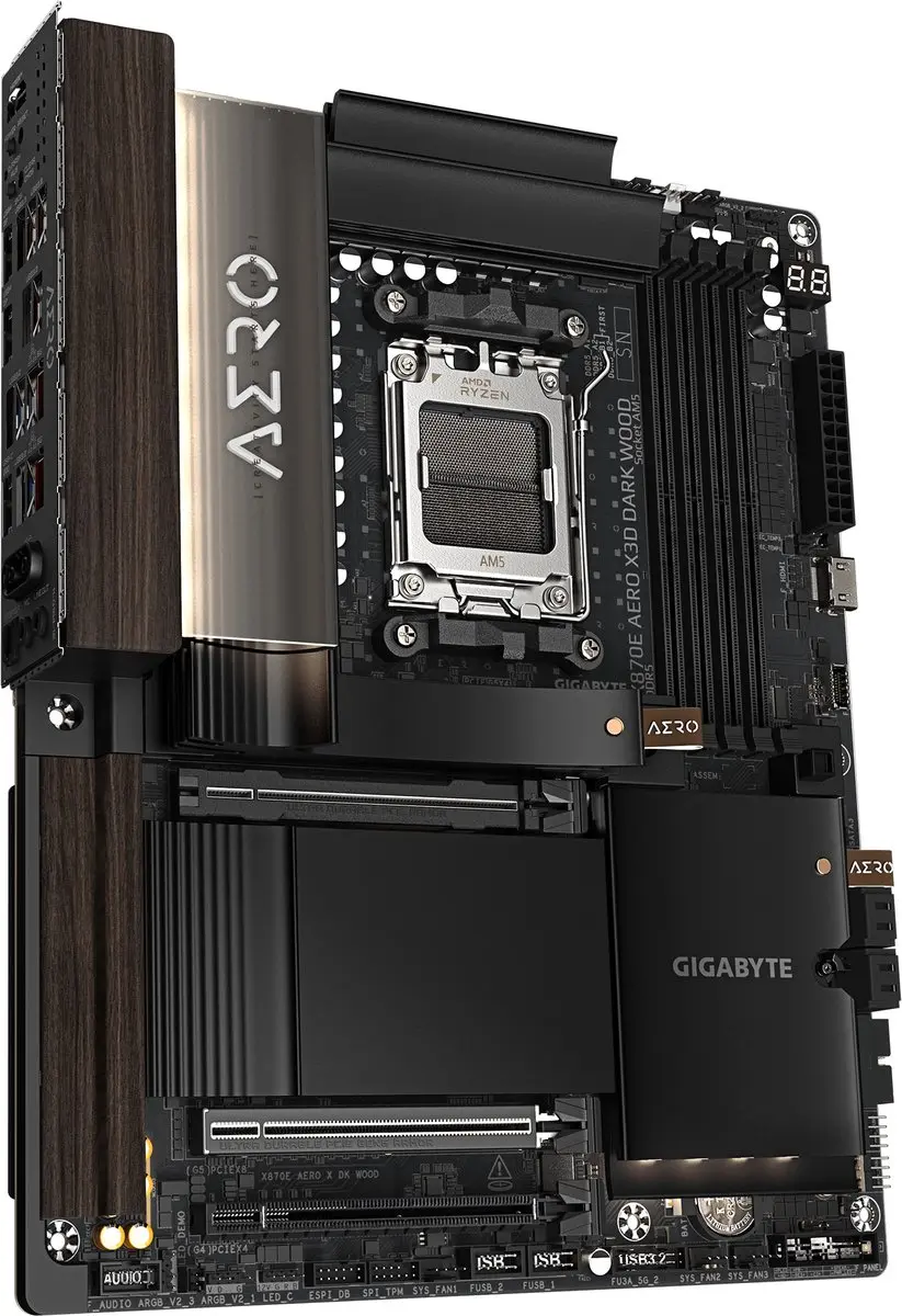 GIGABYTE X870E AERO X3D DARK WOOD Moederbord - Zwart - afbeelding 4 van 6