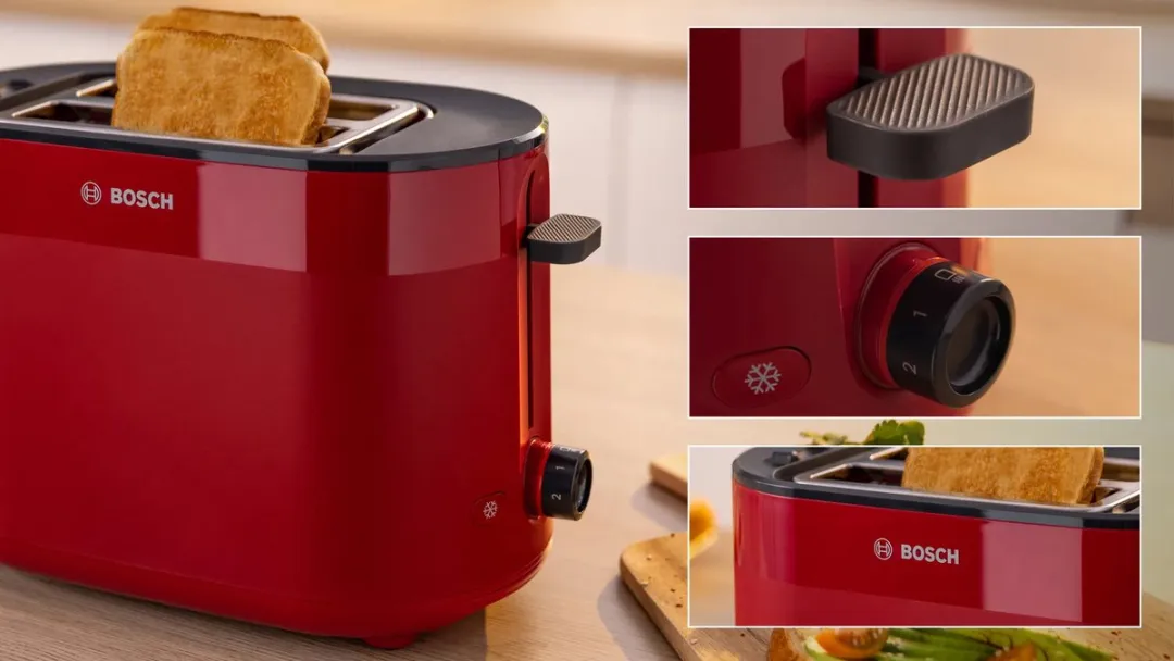 Bosch Tat2M124 MyMoment Broodrooster 2 Sneden 950W - Rood