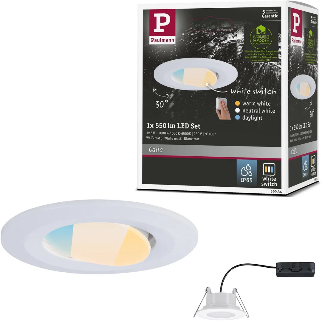 Paulmann LED Inbouwspot Calla Wit Mat IP65 5W