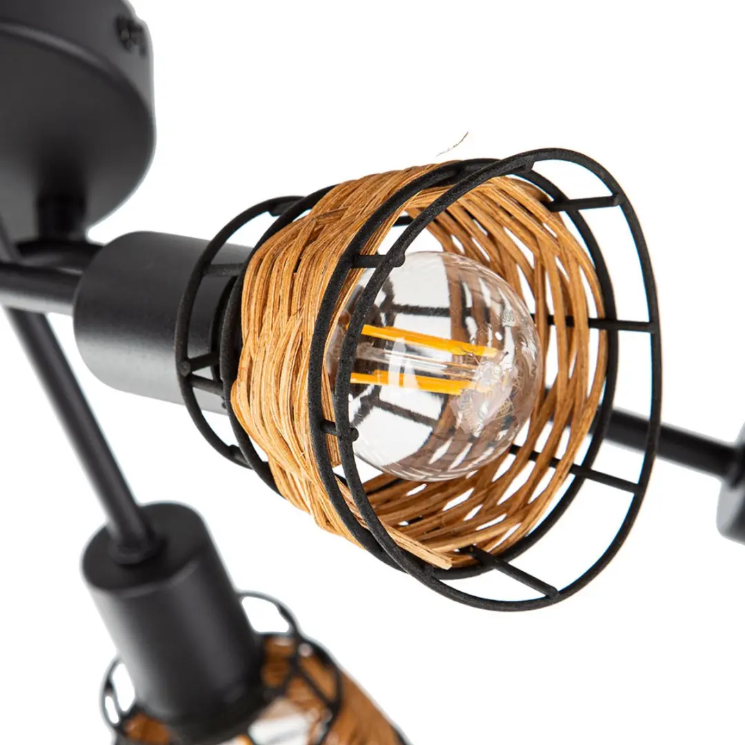 Globo Esra Plafondlamp E14 - Ø90cm - Bruin - afbeelding 4 van 6