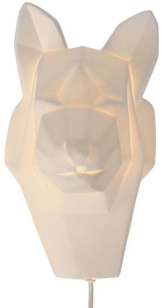 Wandlamp porselein wandlamp hond slaapkamerlamp kinderkamerlamp wit, E14 fitting