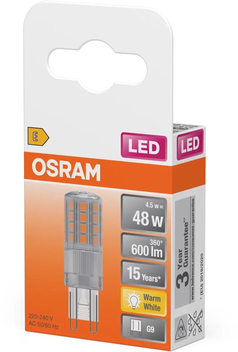 Osram LED Lamp G9 4,8W 600lm Warm Wit