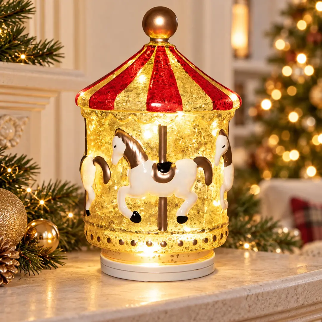 Anna’s Collection Glazen Carrousel LED 20,5cm