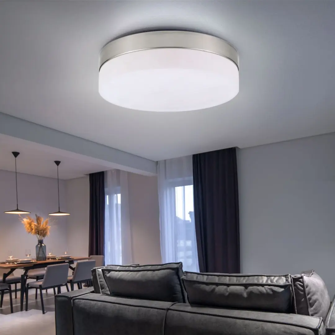 Globo Opal XL Plafondlamp - 2 lichtpunten - Nikkel mat - afbeelding 5 van 6