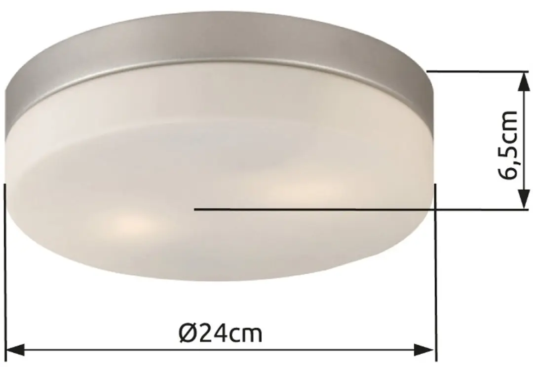 Globo Opal XL Plafondlamp - 2 lichtpunten - Nikkel mat - afbeelding 3 van 6
