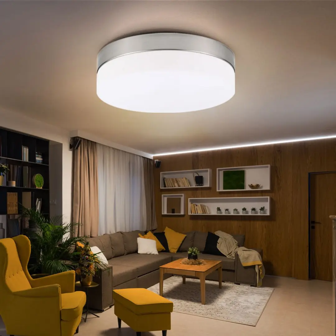 Globo Opal XL Plafondlamp - 2 lichtpunten - Nikkel mat - afbeelding 6 van 6