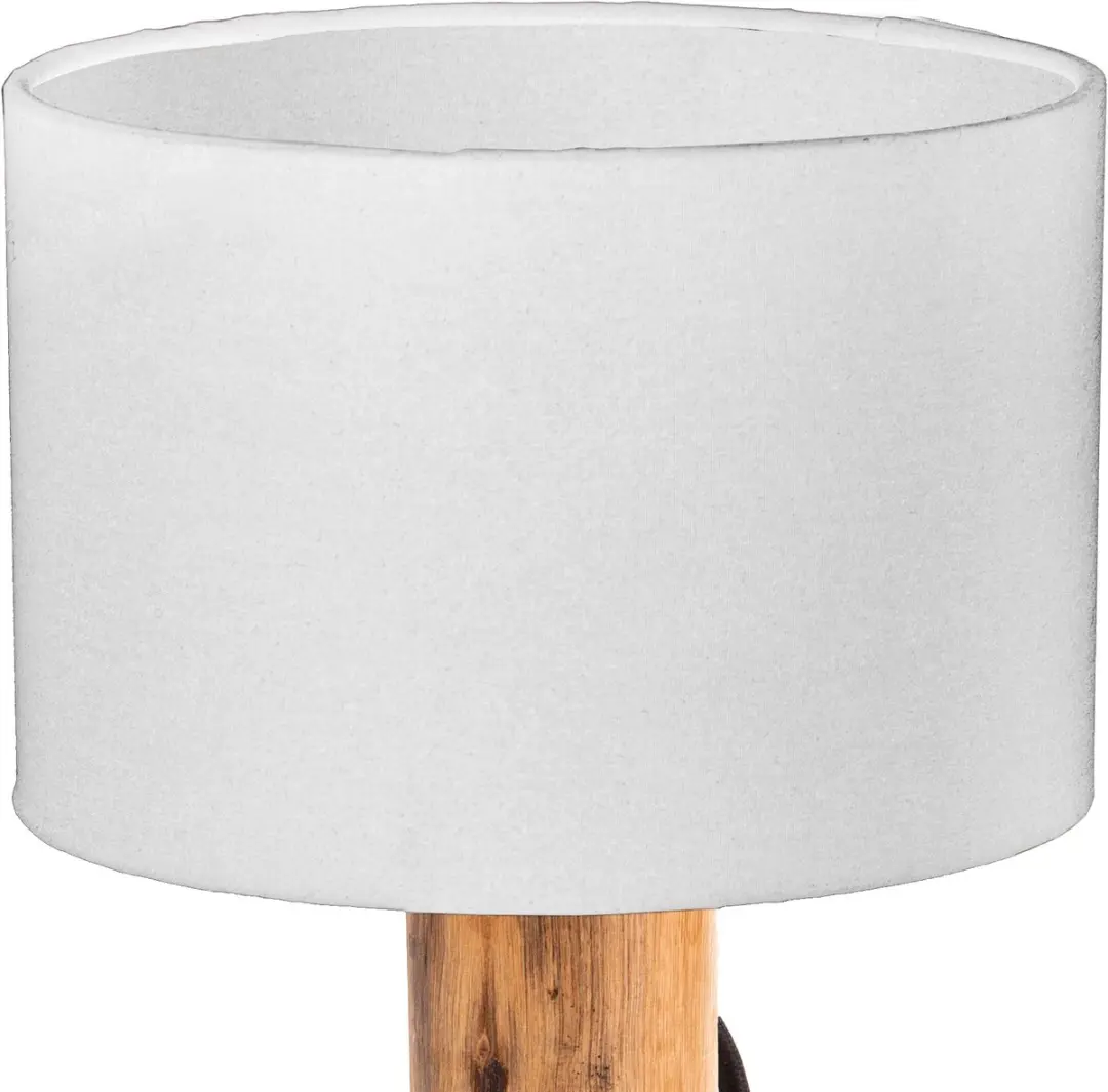 Globo Norin Tafellamp 50210146X - E14 40W - Hout met witte kap - afbeelding 3 van 4