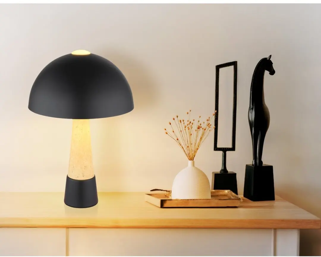 Globo Paulin Tafellamp E27 - 40W - Ø25cm - Zwart - afbeelding 4 van 6
