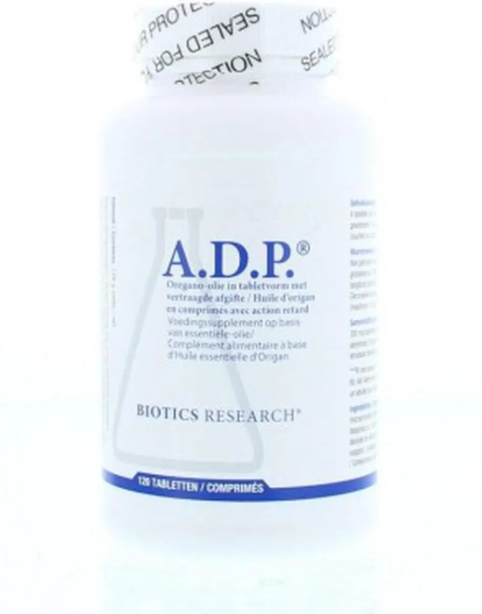 Biotics A.D.P. Oregano Emulsie 120 tabletten - afbeelding 6 van 6