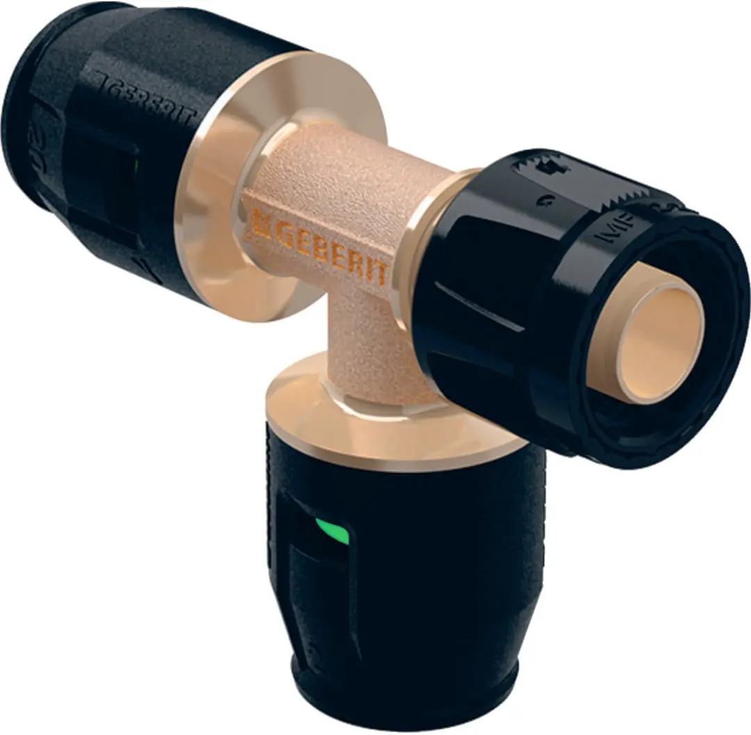 Geberit PushFit overgangs-T-stuk met MasterFix, aftakking, 650.503.00.1