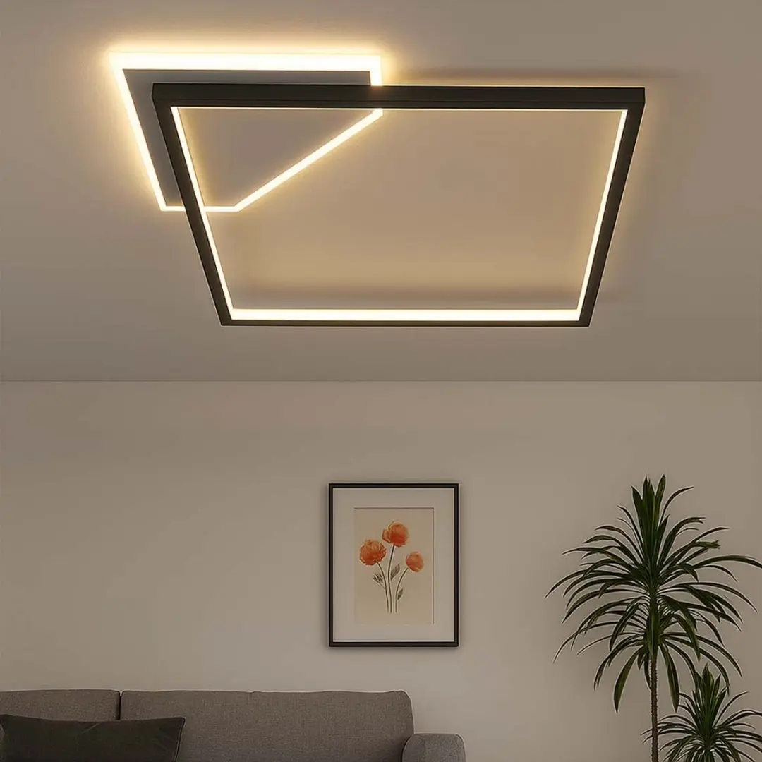 Globo Oslo Plafondlamp 24W - 46,6cm - Zwart - afbeelding 4 van 6